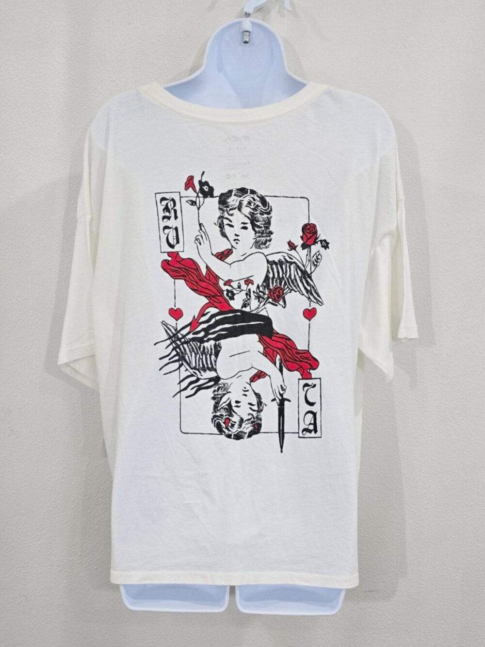 RVCA ✦ Angel Graphic Tee ✦ White Streetwear Art Print Top Casual Style M - Picture 3 of 7